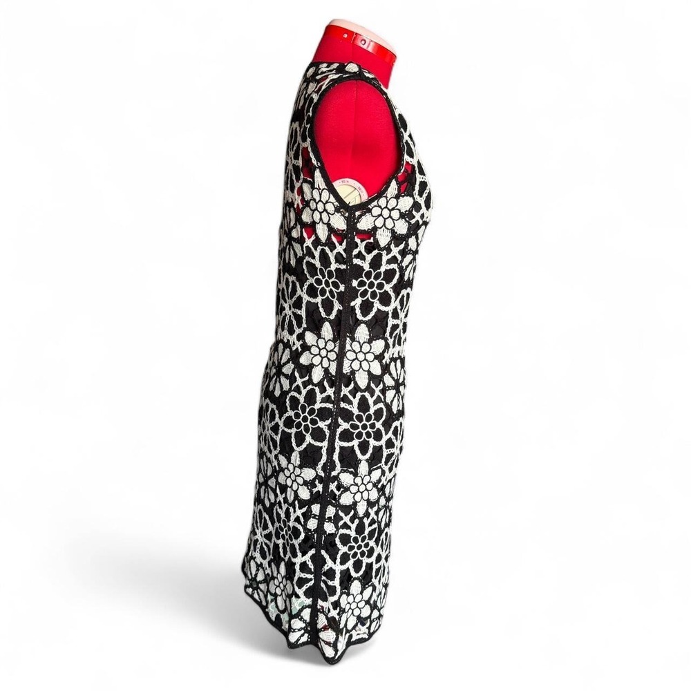 Zarr Collection black and white floral crochet dress w black slip dress size XL - Picture 5 of 8